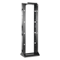 Rack Abierto Sísmico de 2 Postes Estándar de 19 in / 45U / 2.19 m (7.2 ft) de Altura / Capacidad 2,500 lb (1,134 kg) / Acero Calibre 10 (3.4 mm) / Certificación NEBS Zona 4 y OSHPD / Negro RAL 9005