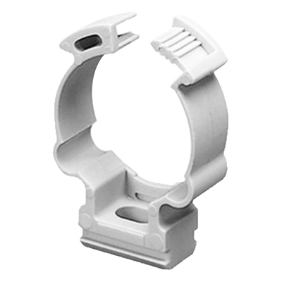 Soporte de collar (Abrazadera), PVC Auto-extinguible, cerrado para tubería de 40 mm