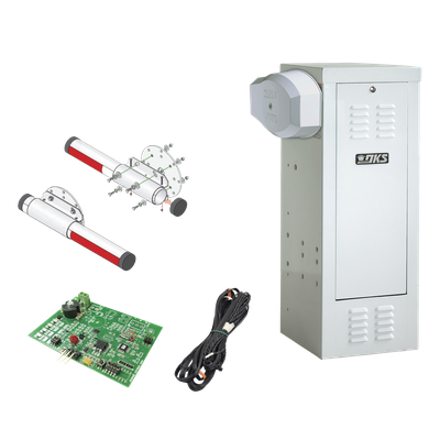 Kit de Barrera Vehicular 1601 de Uso CONTINUO Con Mástil de Aluminio 4 Metros / Incluye Sensor de Masa y Loop.