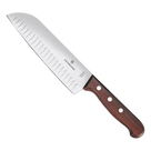 Cuchillo Santoku / Hoja 17 cm / Filo con Alvéolos / Mango de Pino Modificado / 0.103 kg / Fabricación Suiza
