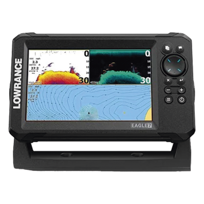 Eagle-7 ecosonda en pantalla horizontal IPS de 7 pulgadas, incluye transductor skimmer 50/200 kHz