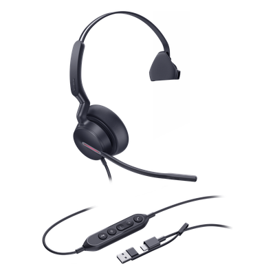Diadema Alámbrica Yealink UH46 Mono USB-C/A Certificada con Microsoft Teams