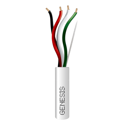 Bobina de 152 Metros (500 Pies) de Cable / 4 x 16 AWG / Cable Audacious / Riser / Libre de Oxígeno / Color Blanco / Aplicaciones de Alarmas de Intrusión y Automatización