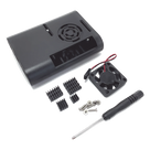 Kit Gabinete para Raspberry Pi 4 / Plástico ABS / Ventilador 30.4 mm / 3 Disipadores Aluminio / Herramientas Incluidas