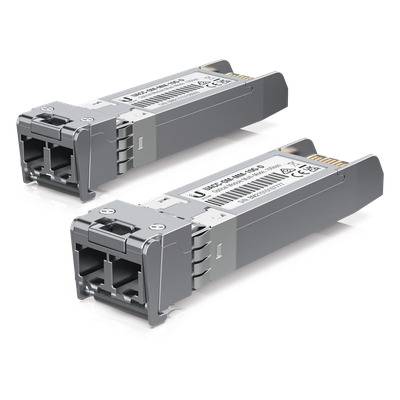 UFiber Módulo SFP+ 10G, transceptor MiniGibic MultiModo 10 Gbps, distancia 300m, conectores LC, paquete de 2 piezas