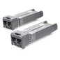 UFiber Módulo SFP+ 10G, transceptor MiniGibic MultiModo 10 Gbps, distancia 300m, conectores LC, paquete de 2 piezas