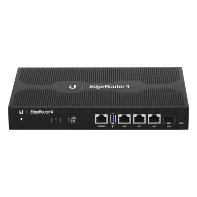 EdgeRouter 4, con 3 puertos 10/100/1000 Mbps + 1 puerto SFP, con funciones avanzadas de ruteo