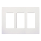Placa de Pared Decorativa / 3 Espacios / Sin Tornillos Visibles / Perfil Sobredimensionado 7.6 mm / Acabado Blanco Brillante