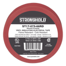 Cinta Aislante Eléctrica / PVC 0.18 mm / 19 mm Ancho / 20.12 m (66 ft) Largo / 600V / -10°C a 80°C / Rojo