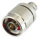 Adaptador de Conector RF / N Macho a BNC Hembra / Montaje en Línea / Cuerpo Bronce Plateado / Contacto Oro / Aislante Teflón