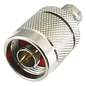 Adaptador en Línea de Conector N Macho a BNC Hembra, Plata/ Oro/ Teflón.
