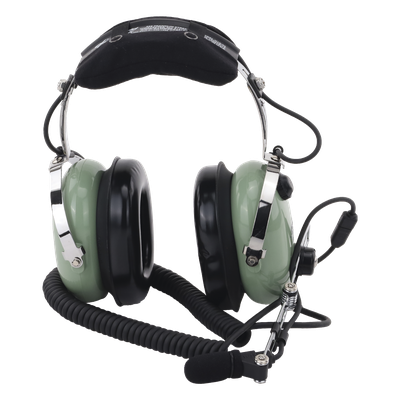 Auriculares de aviación, con micrófono, sobre la cabeza, helicóptero