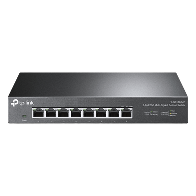 Switch Gigabit no administrable de 8 puertos 100 Mbps/ 1 Gbps/ 2.5 Gbps ideal para WiFi 6
