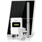 Kit de Bombeo Solar 2200W (3 HP) / Bomba Sumergible con Controlador Híbrido AC/DC 136-264VAC / 108-403VCD / 5 Módulos Solares 540W / Interruptor Termomagnético 2P 20A 800V CC / Protector de Descarg