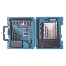 Juego de Accesorios Multipropósito / 34 Piezas / Brocas HSS-R, Concreto y Madera / Puntas y Avellanadores / Guías Magnéticas T20, T25, T30