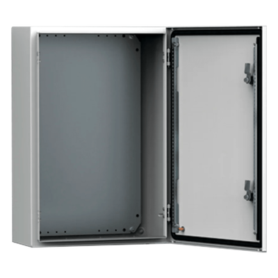 Gabinete de Uso Exterior MAS 800 x 800 x 300 mm (31.5 x 31.5 x 11.8 in) NEMA 4/12/13; IP66; IK10 de Acero Dulce 1.5 mm con Platina de Montaje Incluida Color Gris Claro