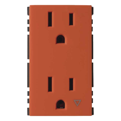 Toma de Corriente Dúplex / Tierra Aislada / 10A 127V / Embornamiento a Tornillo / Color Naranja / Simon 25 Plus