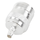 Conector Coaxial N Hembra / Anillo Plegable / Cables LP-195, LP-142, RG-142/U, LMR-195 / Cuerpo Bronce Niquelado / Contacto Oro / Aislante Teflón