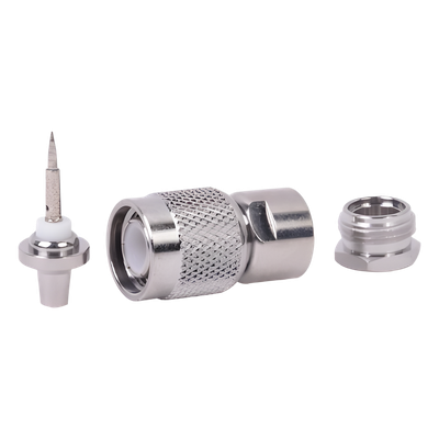 Conector TNC Macho de Rosca para Cable RG-58/U, Grupo C, Níquel/ Plata/ Delrin.