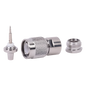 Conector TNC Macho de Rosca para Cable RG-58/U, Grupo C, Níquel/ Plata/ Delrin.