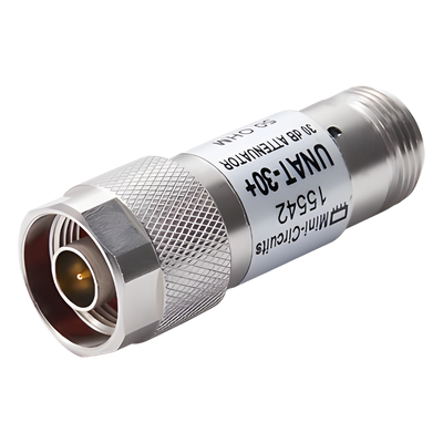 Atenuador en Línea de 30 dB, 0.5 Watt Máx., CD-6 GHz, Conectores N Macho-Hembra.
