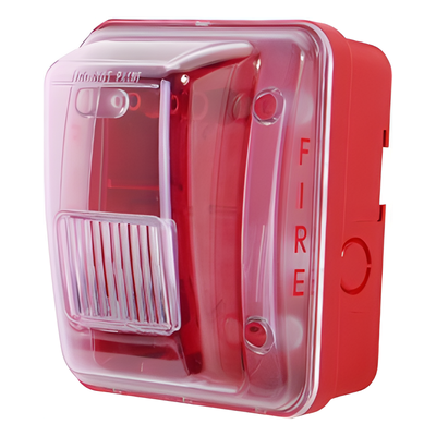 Cubierta para instalar sirenas estrobo en exterior compatible con estrobos sirenas Hochiki color rojo