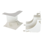 Esquinero interior, para uso con canaleta T45, Material PVC Rígido, Color Blanco Mate