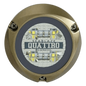Luz led marina sumergible SeaBlaze Quattro, emite luz multicolor de 2000 lúmenes, fabricada en bronce naval con grado de protección IP68.