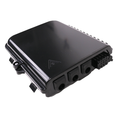 Cierre de Empalme para 24 fusiones de fibra óptica, Interior/Exterior, 3 Entradas para Cable Ø 6-12mm, con 8 acopladores SC/APC y splitter 1x8 SC/APC Incluido, IP65