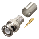 Conector Coaxial BNC Macho / Anillo Plegable / Bronce Niquelado / Contacto Oro / Teflón / RG-8/U, LMR-400, CNT-400, 9913