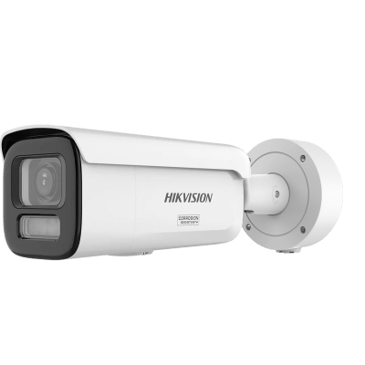 [Dual Light + ColorVu 3.0 + HikAI] Bala IP 4 Megapixel / Lente Mot. 2.8 a 12 mm / 60 mts IR + Luz Blanca / Exterior IP67 / WDR 130 dB / ACUSENSE 3.0 / Microfono Integrado / Metal / NEMA 4X / ACUSEE