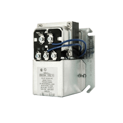 Centro de ventilador con transformador de 38 VA para sistemas de calefacción y refrigeración, conmutación SPDT, montaje en caja de 4 pulgadas