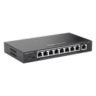 Switch Administrable PoE+ / 9 Puertos Gigabit / 8 Puertos PoE+ 802.3af/at / 120 W / Alcance Extendido 250 m (820.2 ft) / Sin Ventilador
