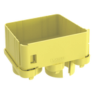 Tapa de Salida / 2 Puertos / Tubería Corrugada 1.5 in (38 mm) / Radio de Curvatura 2 in (50.8 mm) / Canaleta 4x4 / Color Amarillo