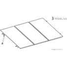 Estructura de Montaje Fotovoltaico / Losa Plana / Configuración 1x3 / Viento 170 km/h / Inclinación 10° / Rieles E-O 3.55 m (11.65 ft) / Rieles N-S 2.14 m (7.02 ft) / Altura 0.52 m (1.71 ft) / Área