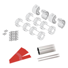 Kit de Mástil para Barrera Vehicular / 8 m (26.2 ft) / 2 Secciones Tubulares 4 m (13.1 ft) / Junta Telescópica / Tiras Reflectantes