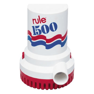 Bomba de Achique Sumergible Rule 02 / 1,500 GPH / 12V CD / Motor de Alta Eficiencia / Ejes de Acero Inoxidable / Protección Térmica TCO / Certificación CE e ISO 8849