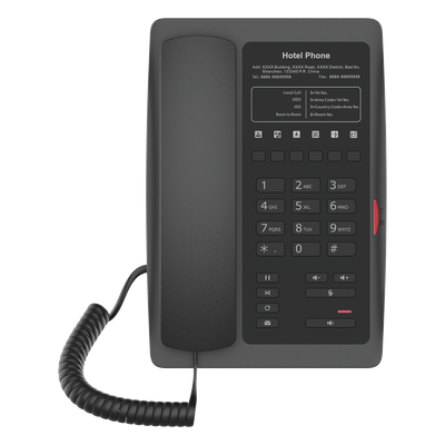 Teléfono IP WiFi para Hotelería, profesional con 6 teclas programables para servicio rápido (Hotline), plantilla personalizable con PoE