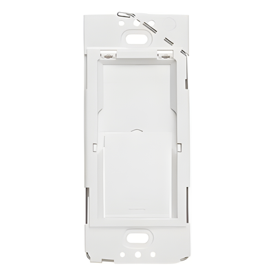 Adaptador de caja de pared para montar un control Pico como apagador fijo, instalable sobre caja eléctrica de 120 V o directo al muro, se usa con placa Claro