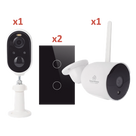Kit de Automatización / WiFi 2.4 GHz / 2 Cámaras + 2 Apagadores Triples / Control por Voz / 100V-250V / 120mm x 72mm (4.72in x 2.83in)