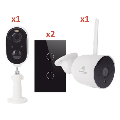 (Wifi) KIT 2 camaras Wifi y 2 apagadores inteligentes Wifi