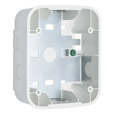 Caja de montaje en superficie para pared, color blanco, compatible con sirenas, estrobos y campanas, Serie L
