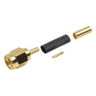 Conector SMA Macho Inverso / Anillo Plegable / Bronce con Oro / RG-174/U, RG-316/U