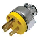 Clavija Blindada con Abrazadera Aterrizada / 15 A / 125 V / 50/60 Hz / ABS-Metal / 37 mm / Amarillo