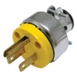 Clavija Blindada con Abrazadera Aterrizada / 15 A 125 V / 50/60 Hz / ABS/ Metal / Color Amarillo.