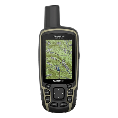 GPS Portátil GPSMAP 65 / con Pantalla a Color / Almacenamiento Interno de Hasta 5,000 Puntos / Memoria Interna de 16 GB / Resistente al Agua IPX7.