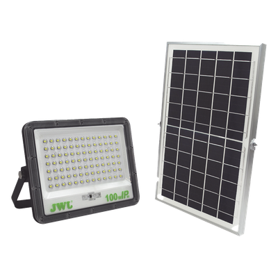 Reflector de  100 W con Panel Solar /  Batería 3.2  V CD / T.C.C. 6 500 K / IP66.