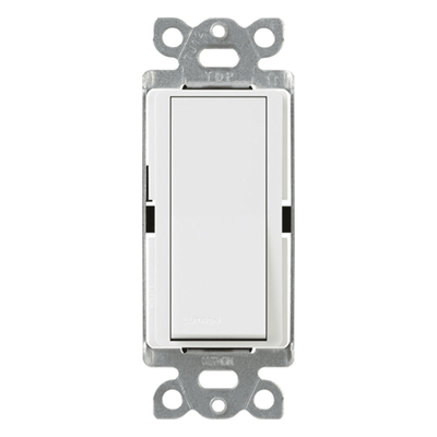 Apagador de pared Claro unipolar tipo paleta, 15 A, 120/277 V, para cargas generales de iluminación y motores, color blanco brillante
