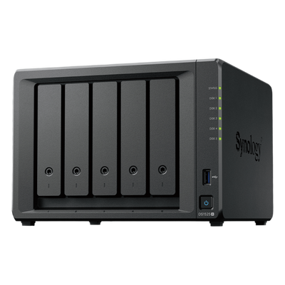 NAS DiskStation DS1525+ | 5 Bahías | Expansión hasta 15 Bahías | 2 Puertos 2.5GbE | Soporte 10GbE | Almacenamiento en Caché SSD | Hasta 300 TB de Capacidad | Compatible con Virtualización y Vigilan