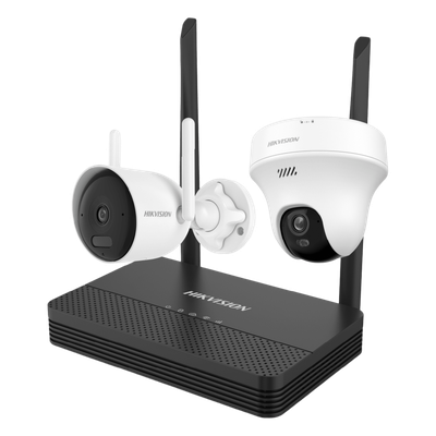 Kit IP Inalámbrico / NVS 4 Canales / 2 Cámaras Wi-Fi 2 Megapixel / Dual Light 30 m (98.4 ft) / Audio Bidireccional / Lente 2.8 mm 97°